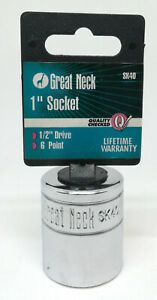 New Great Neck 1&#034; 6 Point 1/2&#034; Drive Socket SK40 Autozone Free USA Shipping