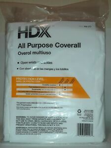 Lot of 4 HDX XL All Purpose Cover Coverall Hood Maintenence Janitorial Construct