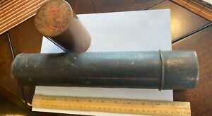 ANTIQUE VINTAGE DOCUMENT, MAP, OR CERTIFICATE METAL TUBE HOLDER COPPER? LOOK!