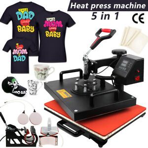 15&#034;x11&#034; 5 in 1 Heat Press Machine Digital Transfer Sublimation for T-Shirt Hat