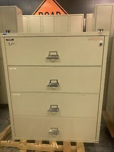 FireKing 4-Drawer Lateral File Cabinet - Fireproof, 44&#034; Wide (Model 4-4422-C)