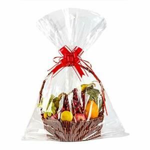 30&#034;x45&#034;Clear Basket Bags Clear Cellophane Wrap for Baskets and Gifts with