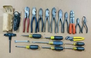 KLEIN TOOLS ELECTRICAL MIXED LOT SCREWDRIVER Pliers Cutters LINESMANS TESTERS
