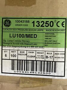 GE High Press Sodium LU100/MED Bulb unused 100Watts B17 clear