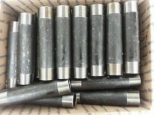 50 New 1&#034; Schedule 40 Seamless Carbon Steel Pipe Nipples 5&#034; Long