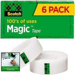 Magic Tape 6 Rolls Numerous Applications Invisible Engineered For Repai