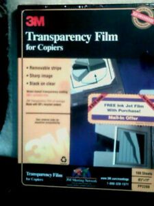3M Transparency Film for Copiers • 8.5&#034;x11&#034; • PP2200 • 100 Sheets  NOS
