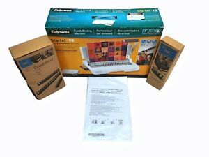 Fellowes Starlet 90 Comb Binding Machine + 200 GBC CombBind Spines Carrier Sheet