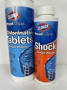 Clorox Pool&amp;Spa Small Pool 1&#034; Chlorinating Tablets 1/4 Left And 3/4 For Shock