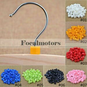 100pcs Plastic Snap On Hanger Size Markers Garment Sizers Donuts Cubes Tools