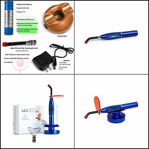 Global-Dental 5W Wireless Cordless LED Light Lamp 1500mw/cm with Tip Blue