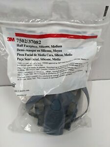 NEW One Piece 3M Half Facepiece Reusable Silicone Respirator Medium 7502 37082