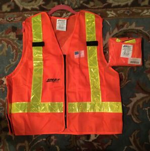 2 High Visibility Safety Vest With Zipper Medium 8125-ORG-2 Class 2 Level 2