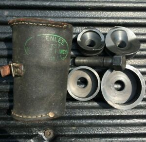 Greenlee 737 Knockout Punch Set 2 Sizes 1 1/2” &amp; 2” Conduits w Case Lightly Used