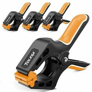 TOLESA 7-Inch Spring Clamps Powerful Force 4-Piece Nylon Clamp with Double La...