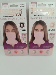 Copper Fit Face Protector Lot of 2 Youth Neck Gaiter Pink Cooling Face Cover