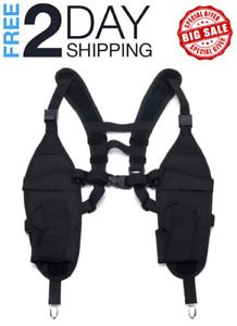 Universal Double Radio Shoulder Harness Holster Chest Holder Vest Two Way Radio