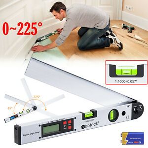 Electronic Digital Angle Finder 16 in Protractor Ruler LCD With Batteries 0~225°