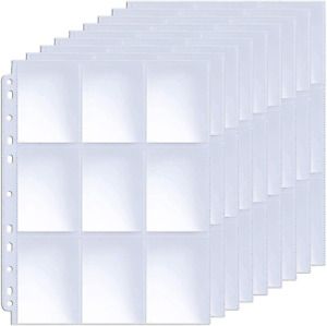 ABLY 540 Pockets Double-Sided Trading Card Pages Sleeves 9-Pocket Clear Plastic