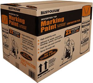 Rust-Oleum 266599 Professional 2X Distance Inverted Marking Spray Paint 15 Oz, F