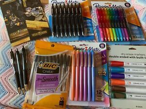 School or office supplies Black or Color Gel Pens Felt Tip + Dry Erase Markers