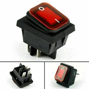 4Pcs RLEIL RL2-102 Waterproof IP65 Car Rocker Switch 4Pin ON/OFF 24V 10A Red F7