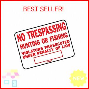 Hy-Ko Products SS-5 No Trespassing Aluminum Sign 9.25&#034; x 14&#034; Red/White, 1 Piece