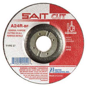 UNITED ABRASIVES-SAIT 22020 Depressed Center Wheel,4-1/2in,24 Grit