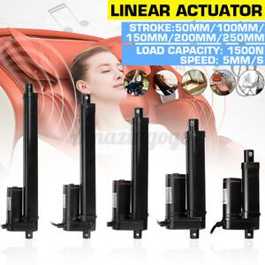 Linear Actuator Motor 1500N 12V 50-250mm Stroke Heavy Duty Industry 5mm/s