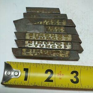 VTG Lot of 7 machinist lathe cutting bits SIMONDS BRAND TUNCO 3/8&#034; wide