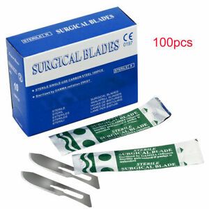 Denta Surgical scalpel sterilized Carbon Steel Sterile Scalpel Blades10# 100/bag