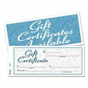 Cardinal Gift Certificate - 8.5ampquot x 3.4ampquot - White