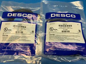 (2) Desco 09070 Single Conduct Adjust Fabric Wrist Strap,6 ft Coil Cords