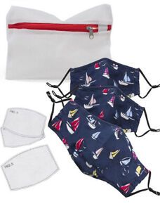 Matching Daddy &amp; Me Mask Set Sailboat Design