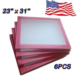 6pcs 23&#034; x 31&#034;Aluminum Screen Printing Screens With 110 White Mesh Count Newest