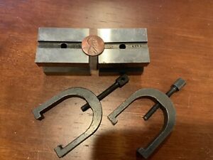 Two STARRETT No278 V-BLOCKS W/CLAMPS Machinist Tool Metal