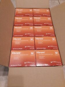 Aurelia Vibrant Latex Powder Free EXAMINATION Gloves CASE 1,000 pcs M