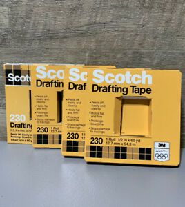 Vintage - Scotch 3M Drafting Tape (4 Rolls) 230 07033-4 1/2 INCH X 60 YARDS  NEW