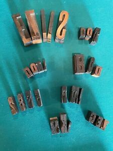 Antique/Vintage wooden printers block letters