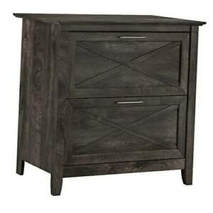 Key West 2 Drawer Lateral File Cabinet, Dark Gray Hickory