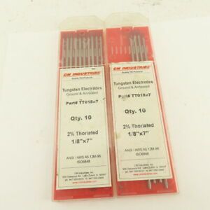 CM Industries TT018x7 1/8&#034; TIG Welding Tungsten Electrode 7&#034; Lot Of 14