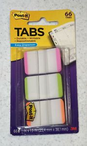 Post-it Durable File Tab - Write-on - 66 / Pack - Pink, Green, Orange Tab
