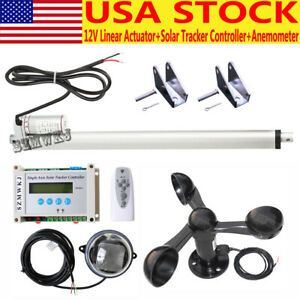 LCD Solar Tracking 16&#034; Linear Actuator Controller Wind Sensor Tracker Kits EL