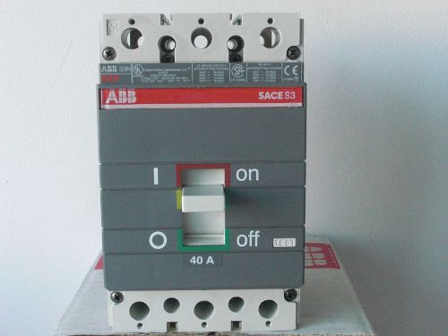ABB SACE Circuit Breaker 3 Poles 40 Amps S3N 600 VAC. NIB
