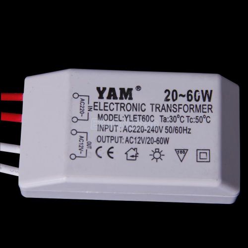 YDHET60B 220V-12V Plastic Electronic Transformer 60W for 12V Halogen Light Bulbs