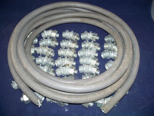 1/2&#034; x 1/2 &#034; ELECTRICAL PVC CONDUIT 45 ELBOW, LOT OF 34 + 3/8 Electric-flex hose