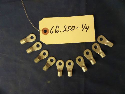10) 6 gauge battery / welding / electrical cable tinned copper lugs .250 1/4&#034; for sale