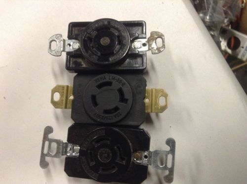 Lot of 3 female twist lock receptacle 20a 125/250v for sale