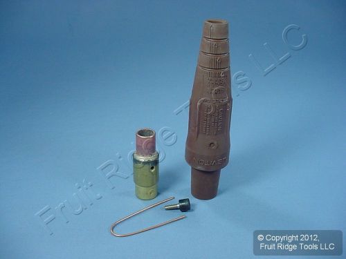 Leviton brown ect 16 series female detachable cam plug 400a 600v crimped 16d37-h for sale