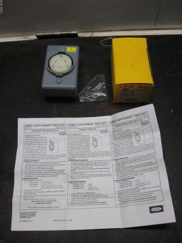 NEW Hubbell Safety Shroud Twist Lock Straight Receptacle 20 amp HBL2310SR NEW
